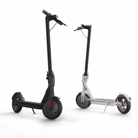 The #1 Smart Folding Electric Scooter for Adults in Black & White - 8.5" Air Filled Tires - Lightweight & Easy Assembly